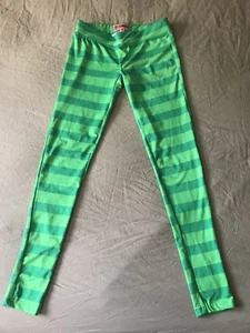 TIPSY ELVES LADIES STRIPED LEGGINGS GREEN Pants LIME PUNK HIPPIE MOD PUNK XS - Picture 1 of 5