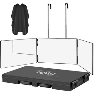 Mirror 3‑Way Adjustable Portable Tri‑Fold Self Hair Cutting Barber - Picture 1 of 7