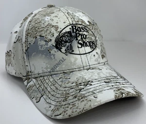 Bass Pro Shops Tundra Hat White Snow Camo OSFM Adjustable Baseball Cap Hunt Fish - Picture 1 of 14