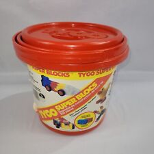 Tyco Super Blocks 1984 Pail Mixed Vintage Building Block Lot