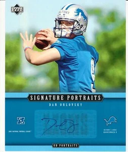 2005 Upper Deck Signature Portraits SP-51 Dan Orlovsky Detroit Lions Auto Card - Picture 1 of 2