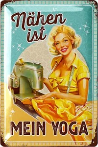 Retro Blechschild Nähen, Geschenk für Nähbegeisterte, Shabby Chic Deko 20x30 - Bild 1 von 6