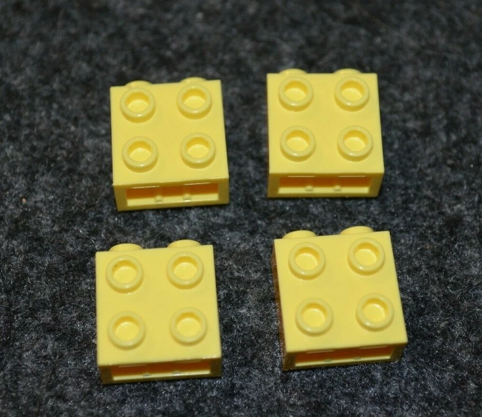 (4) 1x2x2 Cool Yellow Brick w/ four Nubs on One Side Bricks ~ New Lego - Image 1 of 1