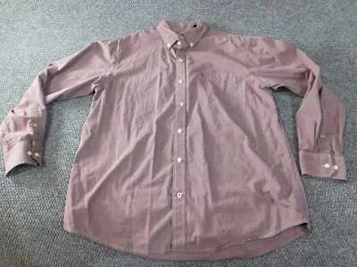Izod Mens Shirt Large purple plaid classic premium essentials button up casual - Image 1 of 4