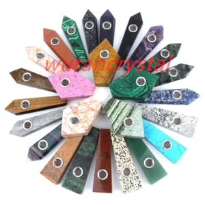 Natürliche Quarz Kristall Pfeife Obelisk Spitze Stein Stab Reiki Heilstein - Bild 1 von 329