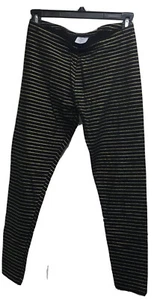 Simply Styled Girls Sz XL (16) Cotton Blend Black & Gold Stripes Leggings N - Picture 1 of 9