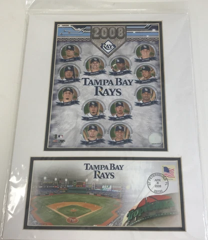 2008 Tampa Bay Rays POSTER & STAMPED POSTMARKED ENVELOPE, USPS Cover