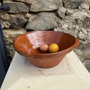 Antike französische Tian Provence 12" Schale Keramik Steingut Terrakotta roter Backstein - Bild 1 von 17