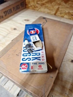 (8)....'NOS’ AC-type 46 Spark Plugs w/Green Rings.GM #1559494.Made in USA   - Image 1 of 4