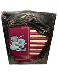 Anolon Achieve 10-teiliges harteloxiertes Antihaft-Kochgeschirr-Set blau. Neu im Karton. - Bild 1 von 4