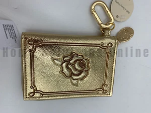 Bath & Body Works Disney Princess Belle Beauty Beast Rose Coin Purse Gold #7014D - Picture 1 of 3