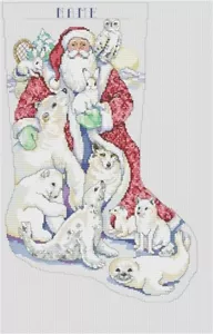 Medias de punto de cruz Father Winter & Friends de Kooler Design Studio - Imagen 1 de 2