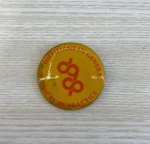 Dietitians In General Clinical Practices Gold Red Circle Shape Brooches Pins - Picture 1 of 2