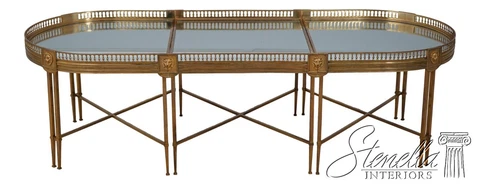 L60793EC: Regency Exceptional Quality 3 Part Brass Coffee Table w. Mirror Top Cover