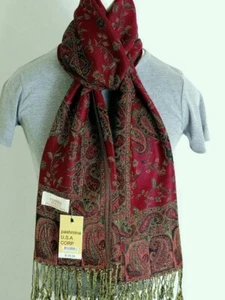 Pashmina Schal Schals Halstuch, Paisley. Viele Farben Kaschmir Seide * weich Damen - Bild 1 von 5