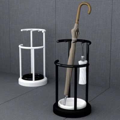 Metal Umbrella Stand Round Free Standing Umbrella Organiser Home Office Drainage - image 1 of 4