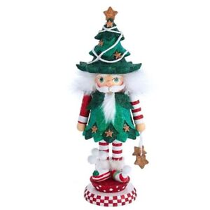 Hollywood Jolly Tree Christmas Hat Wooden Nutcracker 12.5 Inch HA0566