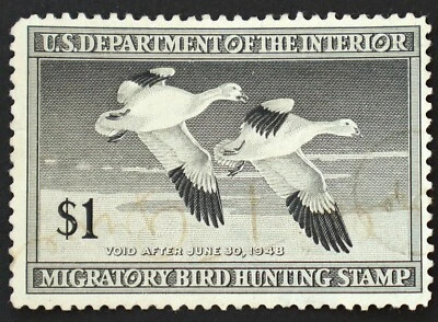 U.S. Used Stamp Scott #RW14 $1 Federal Duck Hunting. F - VF. Choice! - Image 1 of 2
