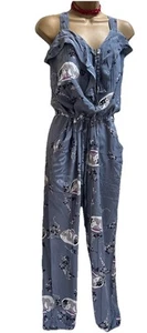 OASIS PLAYSUIT UK10 Grey Silk Satin Crepe Art Deco zip - Pockets Drawstring - Picture 1 of 18