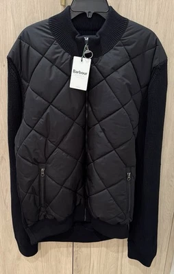 NWTs Barbour Newland Quilted/Knitted Front Zip Jacket. Black. XXL - Image 1 of 4