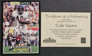1996 Jimmy Dean All Time Greats Gale Sayers Autogramm Auto mit Echtheitszertifikat Bären HOF - Bild 1 von 2