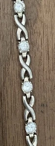Pulsera Tenis Vintage Plata de Ley 925 Circonita cúbica XO Abrazos Besos - Imagen 1 de 7