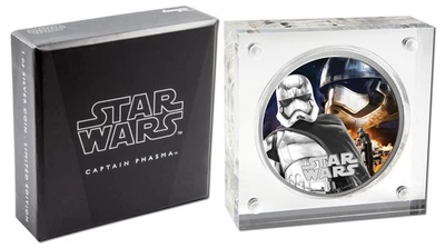 Moneda Niue de plata Star Wars Captain Phasma 2016 1 oz .999 en caja original con certificado de autenticidad Foto 1 de 3