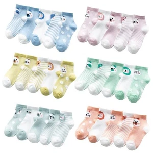5 Paar/Posten 0-24 m Säugling Baby Socken Babysocken für Jungen Mädchen Baumwolle Netz Neugeborene - Bild 1 von 38