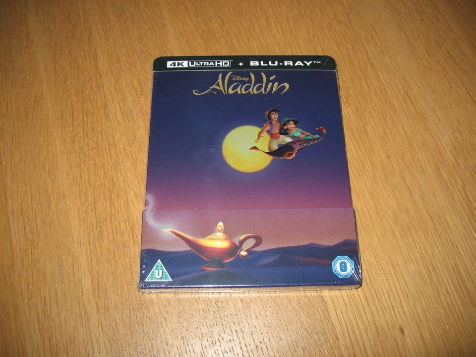 DISNEY ALADDIN 4K UHD AND BLU RAY STEELBOOK RARE ZAVVI UK EXCLUSIVE SEALED - Image 1 of 4