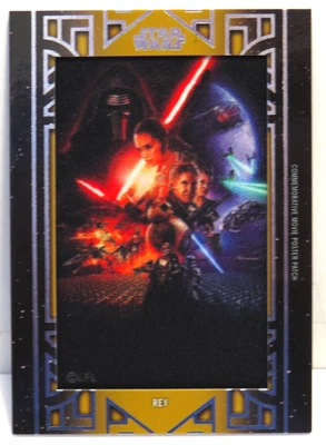 2018 Topps Star Wars Galactic Files GOLD MOVIE POSTER PATCH REY #MA-R #05/10 - Image 1 of 3