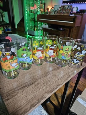 Vintage Peanuts Camp Snoopy McDonald's Glasses Set Of 6 Charles Schultz - Image 1 of 4