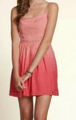 Mini Vestido Hollister Ombré Rosa Encaje Correa Ajustada Tanque XS Y2K Preppy Coqueta Foto 1 de 4