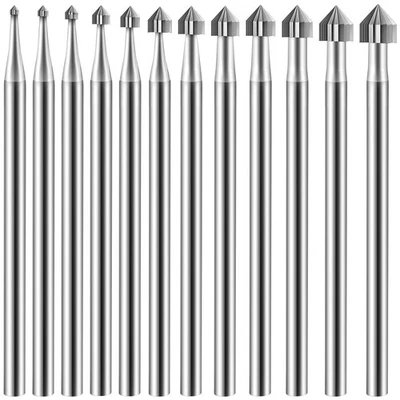 12-Teilige Fräser-Sets in Zylindrischer Kegelform, Schmuck-Fräser-Sets, Sch6392 - Bild 1 von 4