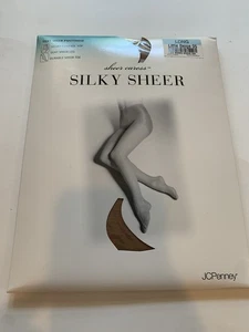 JCPenney Sheer Caress Silky Sheer Strumpfhose Nylons Größe Long Little Beige 05 - Bild 1 von 11