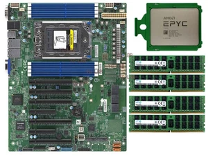 AMD epyc 7532+Supermicro H12SSL-i +4*32gb 2rx4 3200A ECC REG 128 combination - Afbeelding 1 van 1