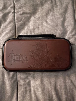 Nintendo Switch Carrying Case, Legend of Zelda Breath of The Wild, Brown Leather - Image 1 of 3