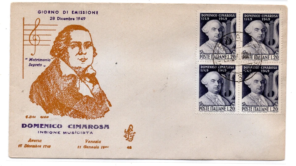 Cimarosa - The FDC Venetia Club Envelope - Vintage Fake - Image 1 of 1