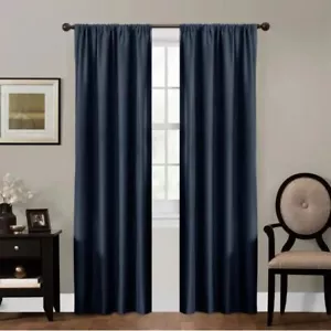Cortina de apagón térmico Navy Jacquard - 50 in. W x 84 in. Hogar L Zenna - Imagen 1 de 3