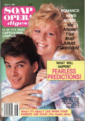 SOAP OPERA DIGEST Magazine April 21 1987 Lauralee Bell Thom Bierdz Dark Shadows - Image 1 of 3