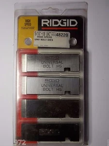 RIDGID 48220 5/16"-18 UNC BOLT THREADING DIES RH HIGH SPEED FOR UNIVERSAL HEAD - Picture 1 of 5