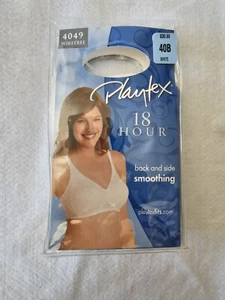 Playtex Bra Womens White Wirefree 18 Hour back & side smoothing 4049 Size 40B - Picture 1 of 6