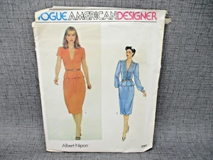 Top y falda VOGUE 2361 Albert Nipon patrón de costura mistes SIN CORTAR talla US 10 - Imagen 1 de 7