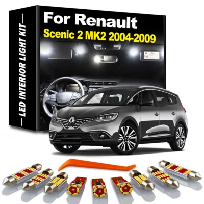 16 peças Canbus LED interior cúpula mapa kit de luz para Renault Scenic 2 MK2 2004-2009 - Imagem 1 de 4