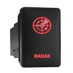 RADAR Red LED Backlit Switch Short Push Button 1.28"x 0.87" (Fit: Toyota) - Picture 1 of 6