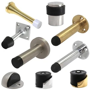 HUGE RANGE QUALITY DOOR STOPPER Stop Buffer Rubber Small Large Long Gold Silver - Picture 1 of 19