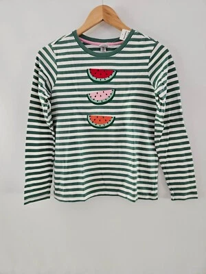 NWT HANNA ANDERSSON GREEN STRIPE WATERMELON APPY SHIRT 150 12 NEW $36 - Image 1 of 4