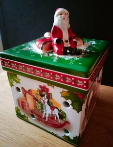 Villeroy & Boch Santa Tealight Candle Holder Christmas Decoration Boxed - Picture 1 of 8