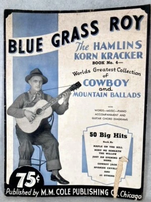 1936 VINTAGE Sheet Music BLUE GRASS ROY Hamlins KORN KRACKER Guitar SONGBOOK Old - Image 1 of 4