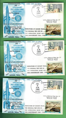 1966 COVER 30TH ANNIVERSARY FIRST INTERNATIONAL ROCKET MAIL MCALLEN TX LOT OF 3 - Image 1 of 2