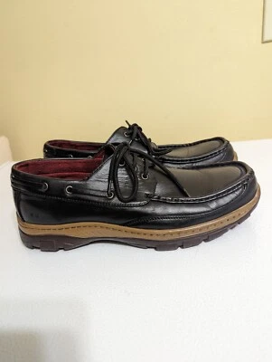 Solo, Men's Size 9 1/2 Lace Up Boat Shoes, Black. - Image 1 of 4